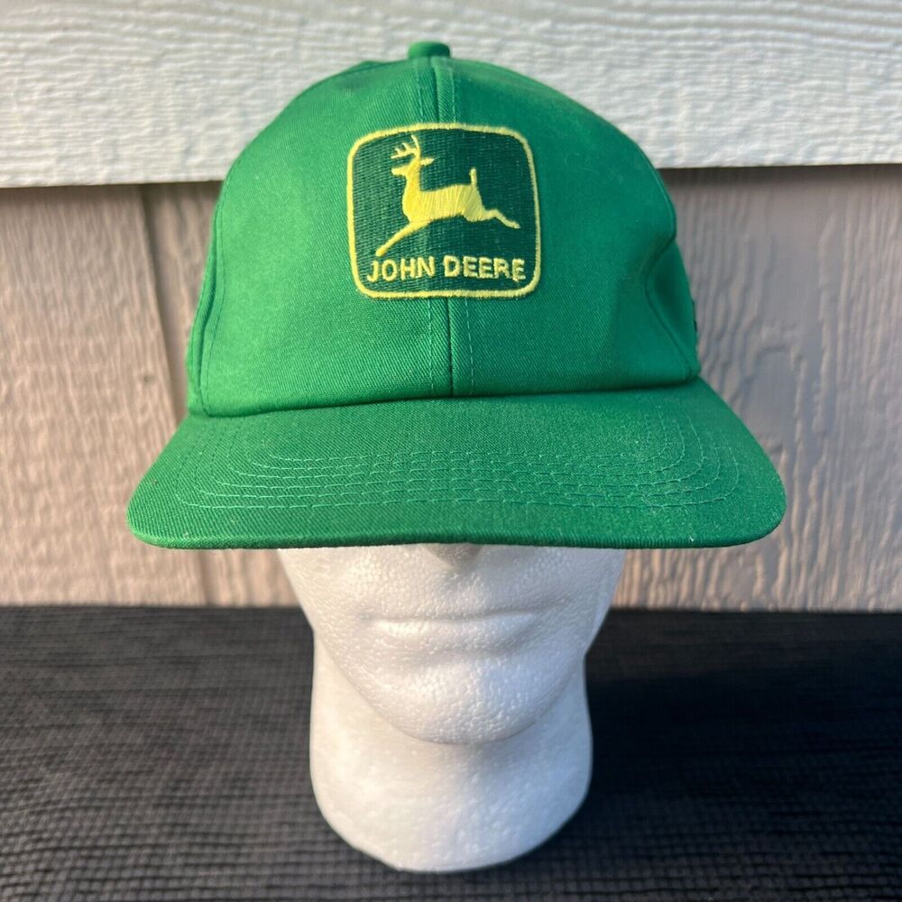 Vintage John Deere Trucker Hat K-Products Snapback Green Big Patch Cap Made USA
